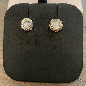 IRIDESCENT crystal and rhinestone post earrings